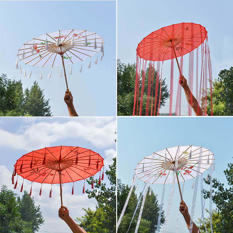 古风道具cos工艺竹伞古风伞儿童汉服舞蹈流苏油纸伞工艺伞遮阳拍