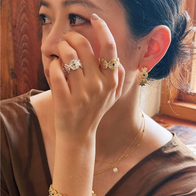 【岳雨婷同款】莓拉沙海回响法式复古开口戒指/耳环/手镯