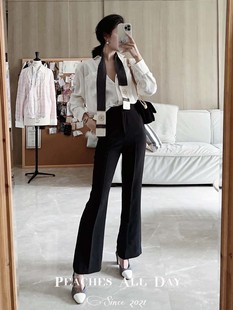ALL 通勤九分西裤 DAY OL职场高腰垂感修身 经典 PEACHES