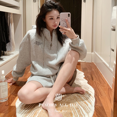 原创MONEYTALK显瘦加绒卫衣套装