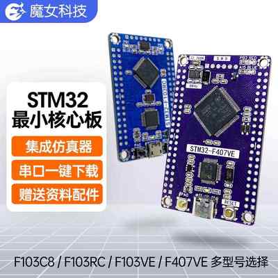 STM32核心板 F103C8 RCT6 VET6 F407小系统学习版单片机开发魔女