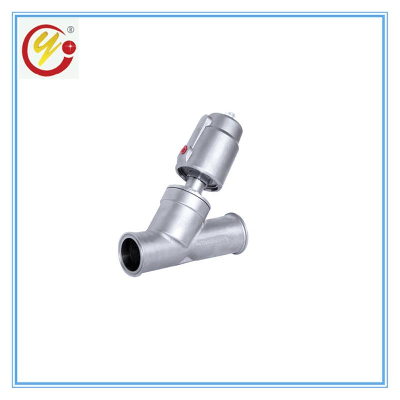 厂家供应04不锈钢气动活塞式角座阀Y型蒸汽高温快装卡箍角座阀