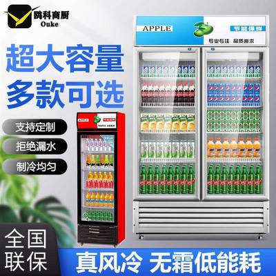 冷藏展示柜单门饮料柜商用双开门保鲜柜立式三门啤酒冰柜冰箱超市