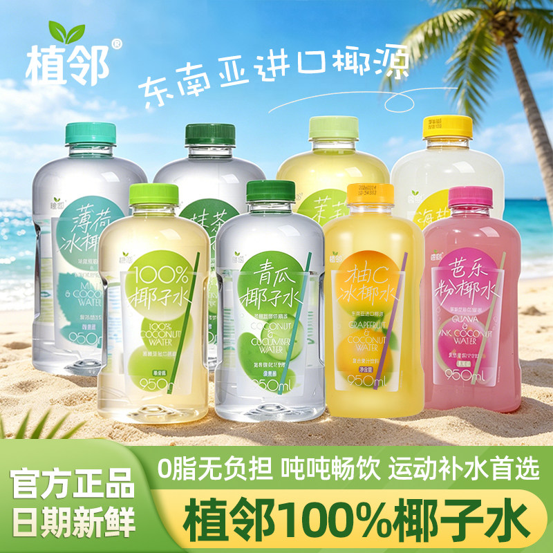 植邻100%椰子水青瓜芭乐粉海盐柠檬椰汁水果味饮料东南亚进口椰源
