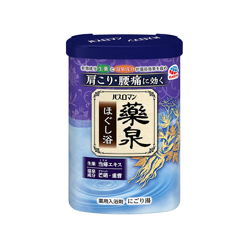 日本Earth巴斯洛漫浴盐药泉当归药浴750g 泡澡洗澡粉去角质滋润