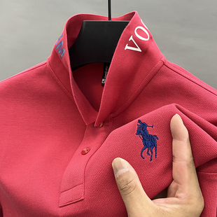 保罗小马标刺绣Polo衫长袖翻领T恤男士商务休闲体恤秋季打底上衣