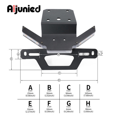 适用KTM RC390 RC200摩托车转向灯短尾挡泥板车牌架连接线配件