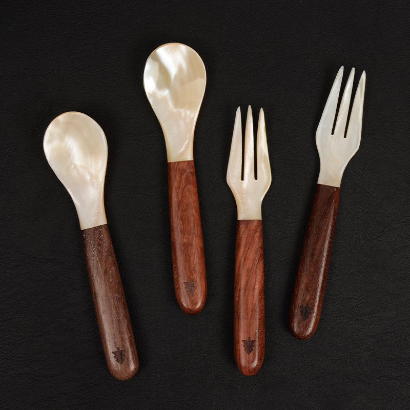 中式水果叉oakliving天然贝壳