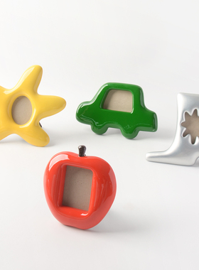 oakliving可爱卡通造型装饰摆件彩色创意家居相框相册桌面装饰品