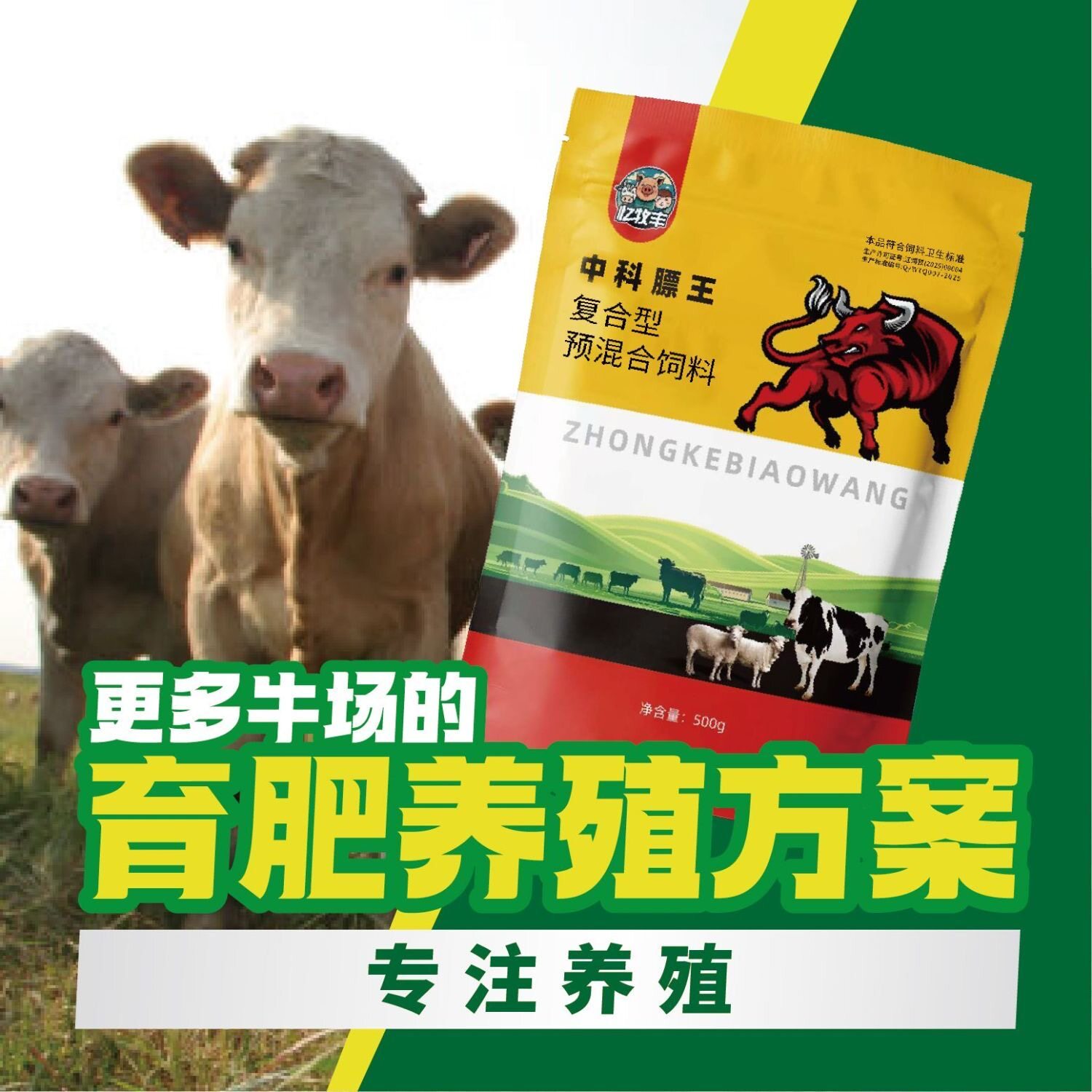 中科膘王 正品拉骨架促生长育肥牛快速增长催肥饲料育肥牛