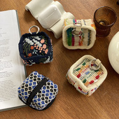 复古简约蓝牙耳机包迷你零钱收纳小包个性 小巧包包挂件便携随身包