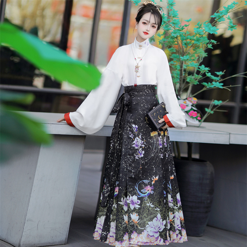 印花马面裙套装汉服女