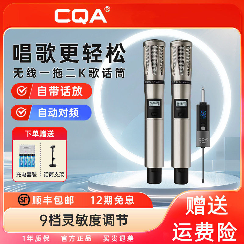 CQ无线话筒一拖二户外k歌麦克风图片