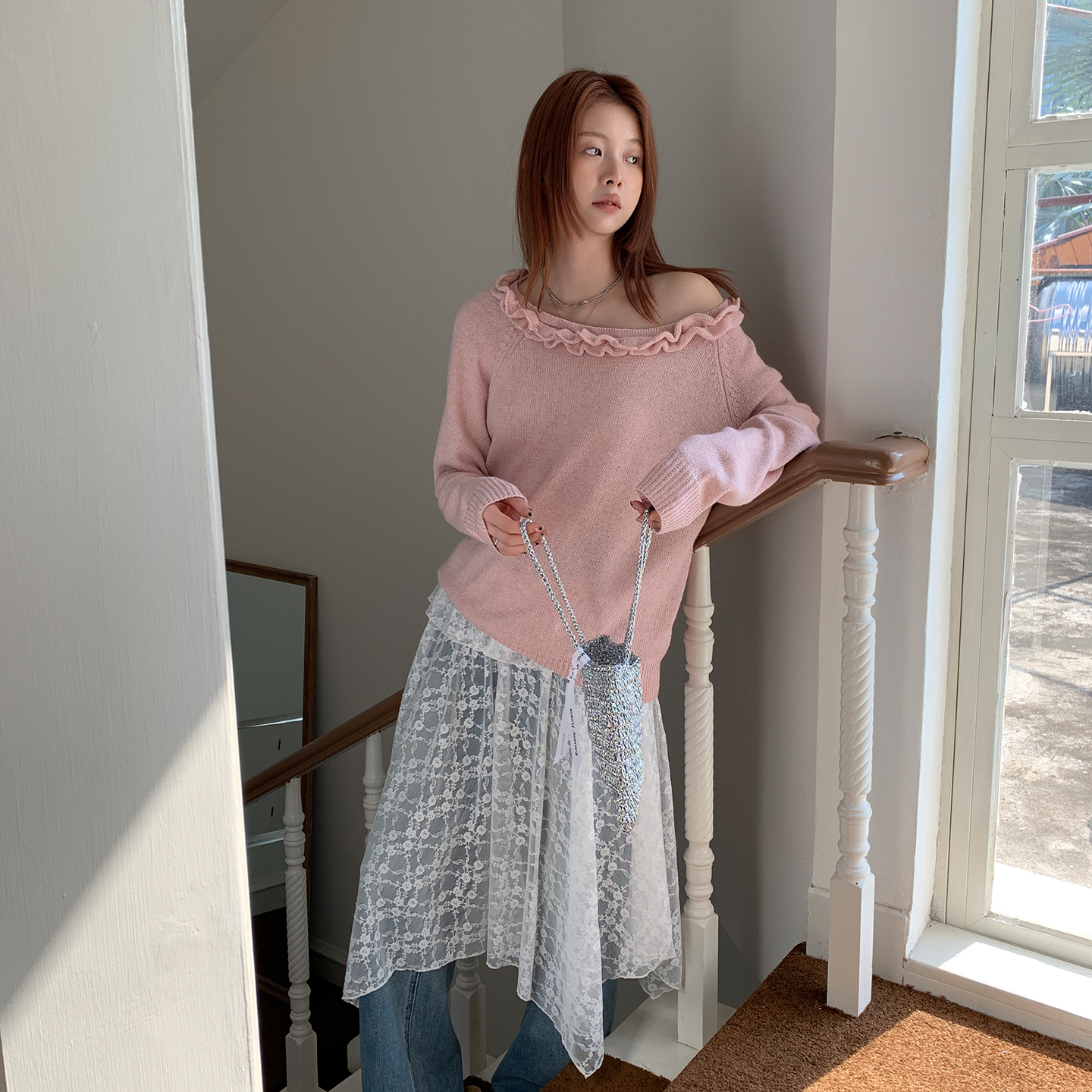 尺尺间Lsland韩系多层不规则下摆蕾丝半身裙女设计感叠穿百搭屁帘