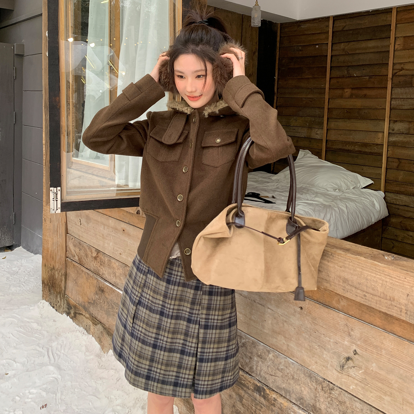 12/8 00:00【新品上新】尺尺间Lsland   毛领外套