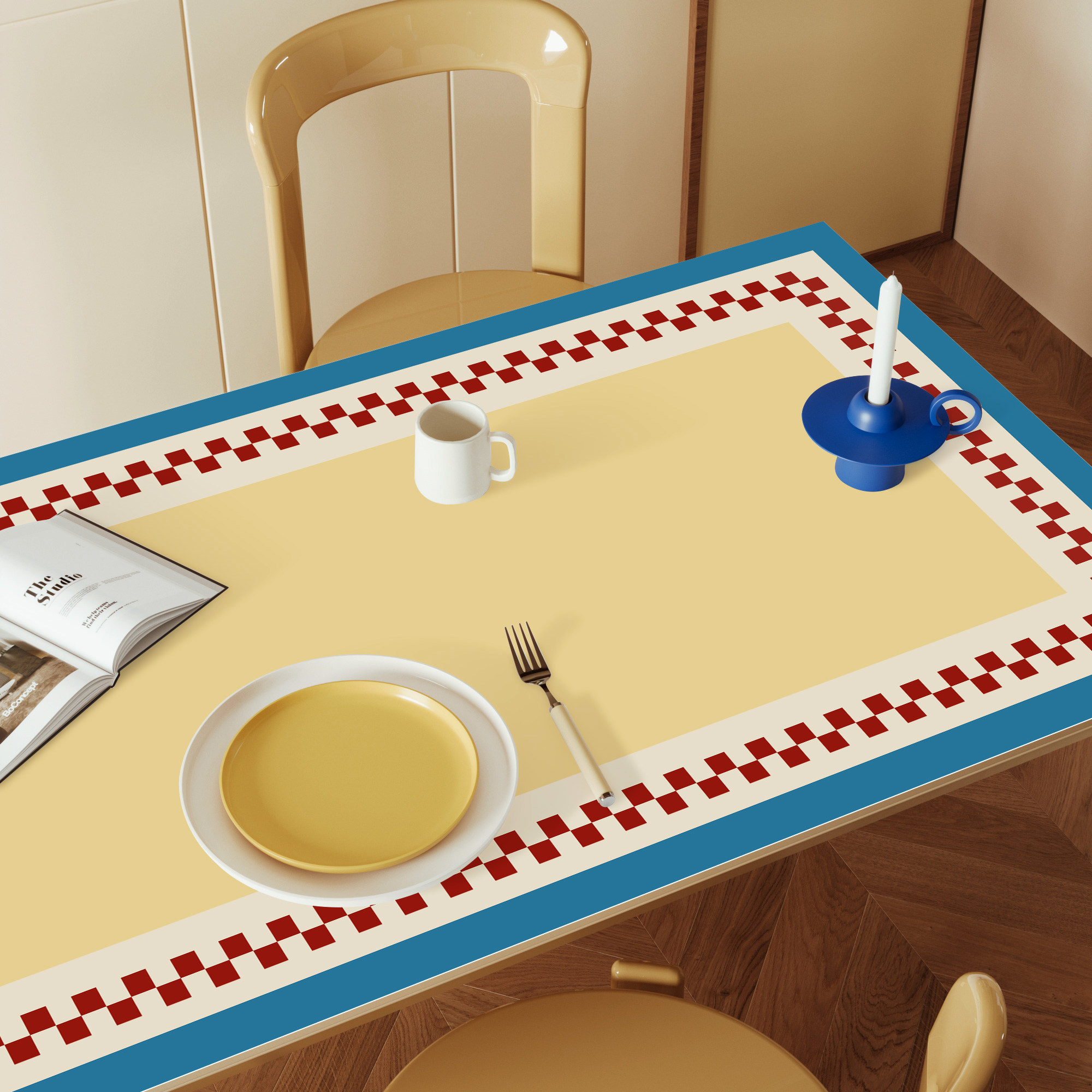 多巴胺餐桌垫防水防油免洗书桌盖布茶几台面保护垫子包豪斯氛围感,居家布艺,桌布,淘宝优惠券,粉丝福利购,淘宝优惠卷