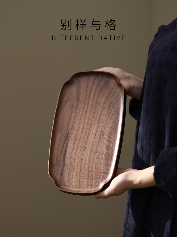 胡桃木托盘矩形下午茶甜点托盘椭圆形家居风格实木小蛋糕托盘甜点,餐饮具,盘,淘宝优惠券,粉丝福利购,淘宝优惠卷