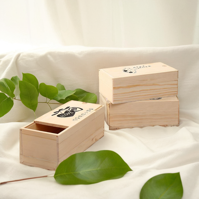 实木松木礼盒桌面收纳盒可定制