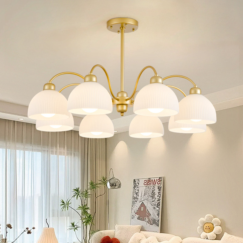 奶油风吊灯全铜客厅卧室餐厅主灯北欧儿童房高级感大气主卧室灯具,家装灯饰光源,客厅吊灯,淘宝优惠券,粉丝福利购,淘宝优惠卷