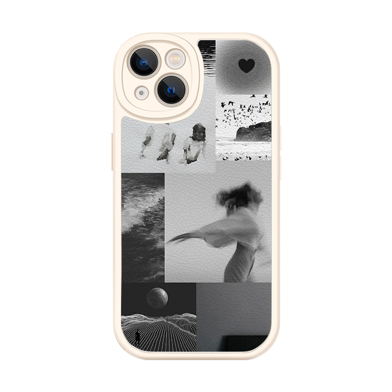 生活碎片手机壳苹果14华为mate60艺术iPhone15Promax小米13黑白OPPO欧美vivo复古12黑色系40拼接11周边30适用