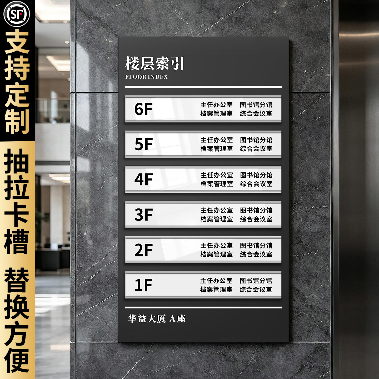 【可更换】楼层索引牌标识定制