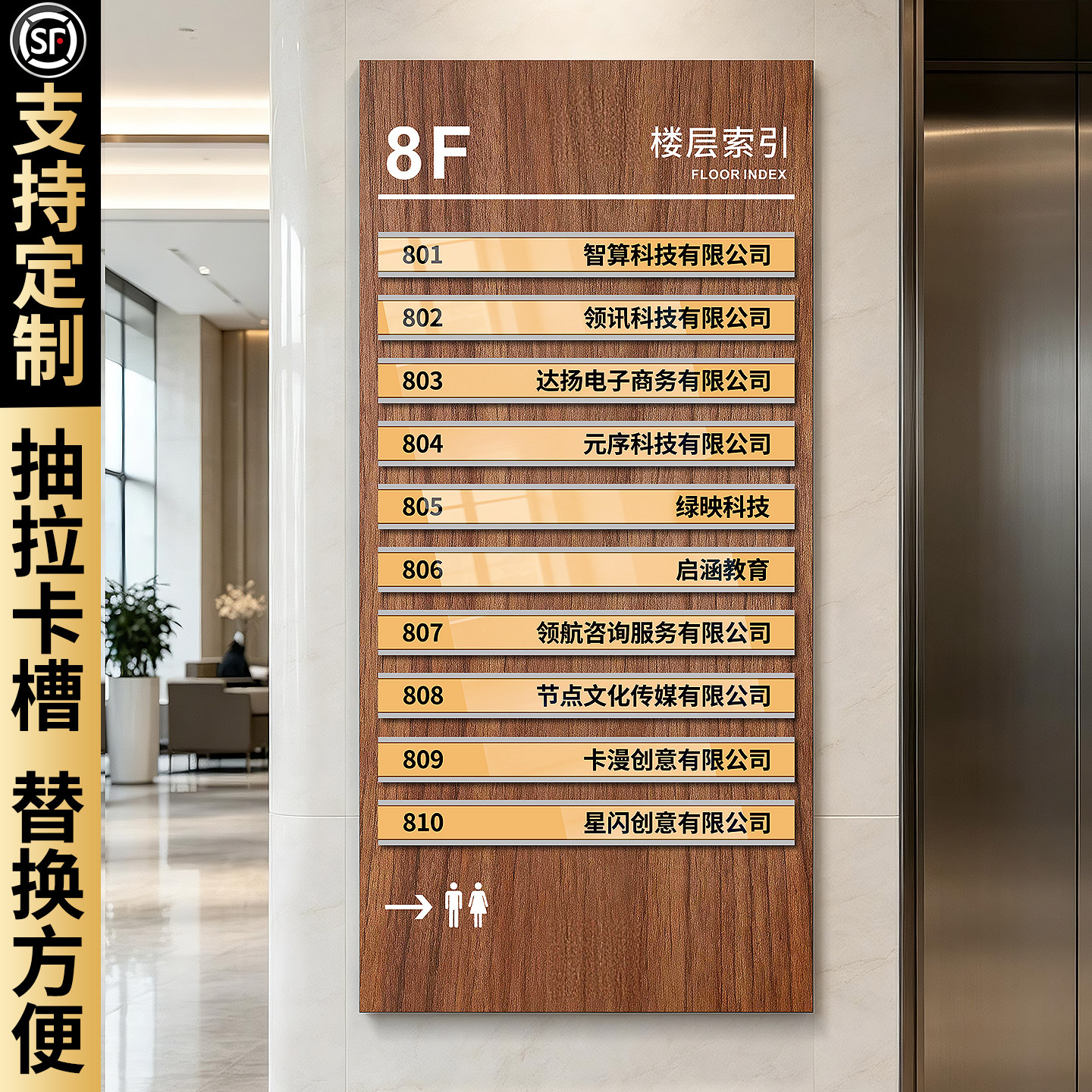 【可更换】楼层索引牌标识定制