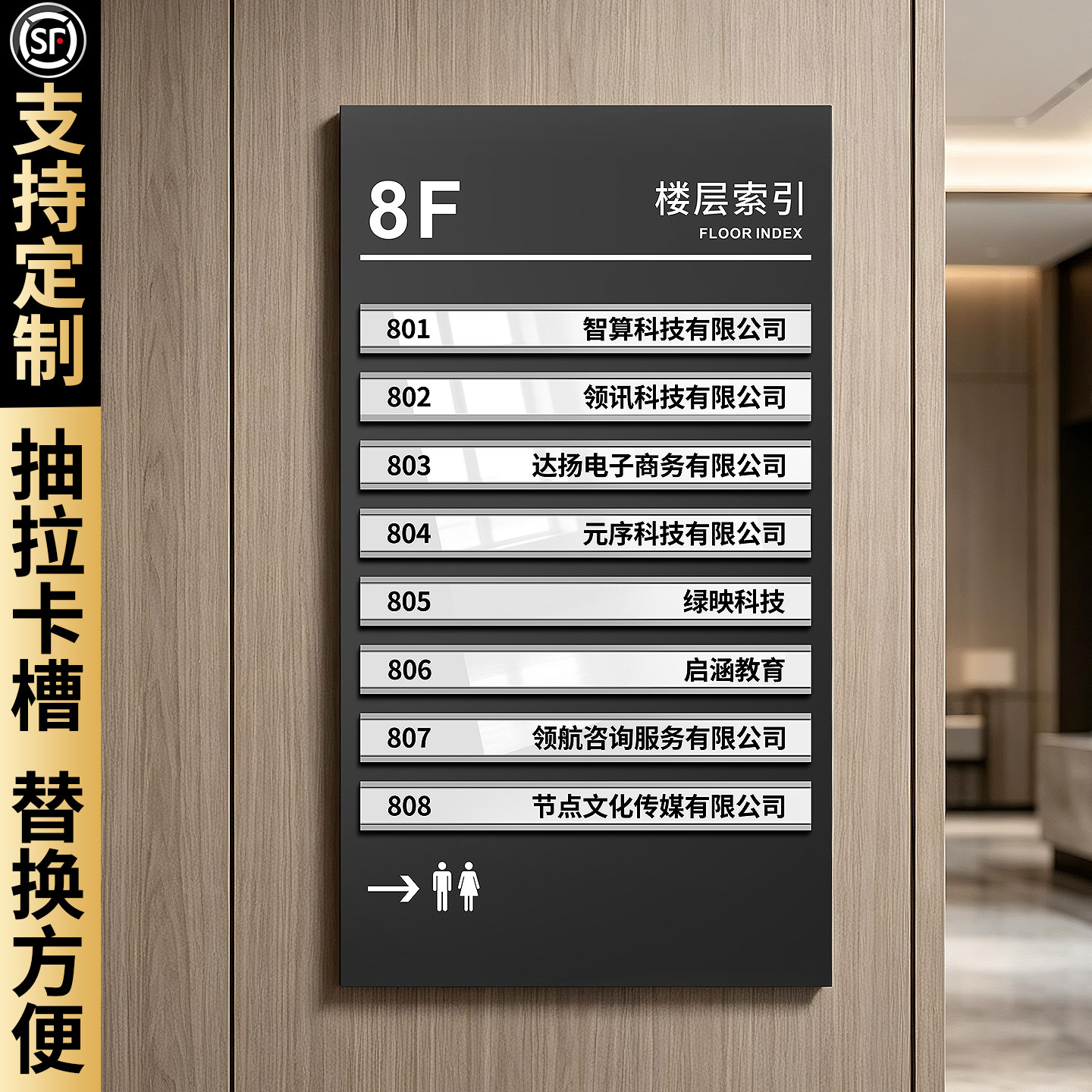 【可更换】楼层索引牌标识定制