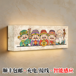 杜邦纸入户门感应灯箱发光门牌定制欢迎回家家用充电灯牌玄关壁灯