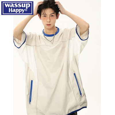 wassuphappy潮流百搭短袖T恤男
