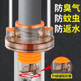 厨房下水管防返臭神器防臭密封塞地漏封口盖50排水道75洗衣机三通