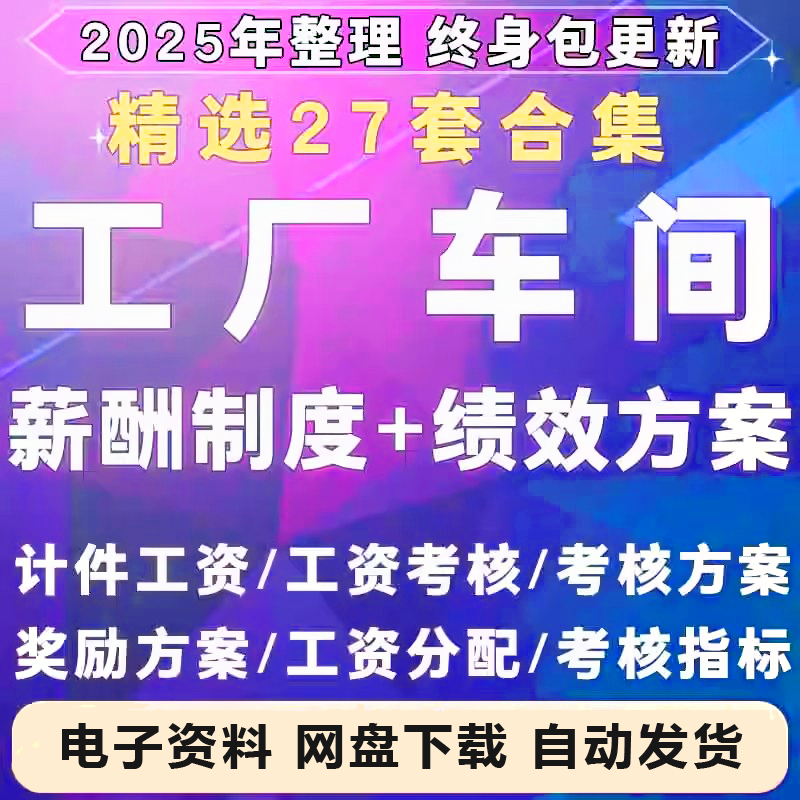 生产制造工厂车间员工奖金薪酬方案计件工资提成薪资绩效考核制