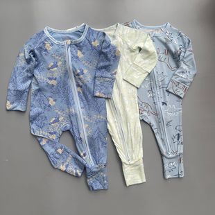 Baby Bodysuit竹纤维夏薄柔可包手脚可露手脚哈衣连体衣外出爬服