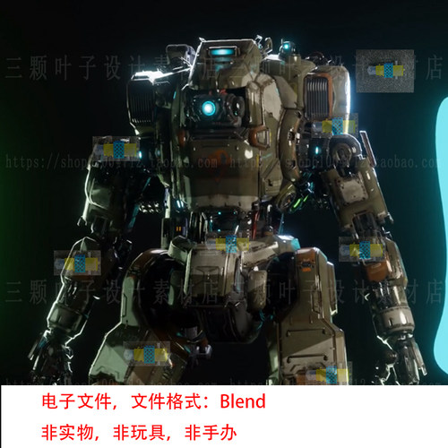 Blender泰坦陨落2机甲战士BT-7274模型 rig绑定 游戏角色素材0828
