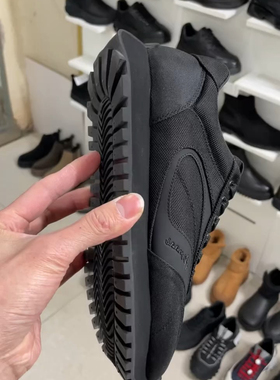 男士秋冬黑武士科技布厚底休闲阿甘板鞋潮流时尚系带单鞋7823XD帅