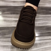 帅 广州男士 23806 潮流时尚 系带单鞋 秋冬新款 磨砂牛皮厚底休闲板鞋