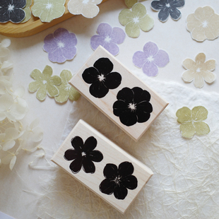 壹洱原创枫木印章红橡胶 【阴刻小花】 复古手帐章手账装饰拼贴