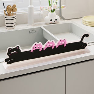 厨房水池挡水板洗手盆水槽边缘挡水条洗手台台面防溅水防水条挡板