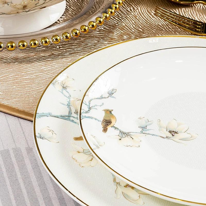 中式碗碟套装家用陶瓷自由搭配