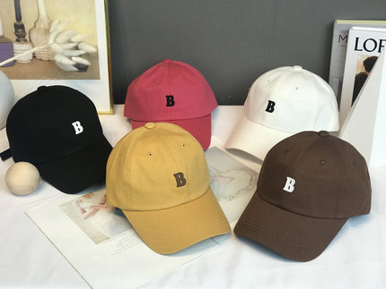 韩版字母B棉质棒球帽女韩国东大门代购时尚休闲软顶鸭舌帽青年潮