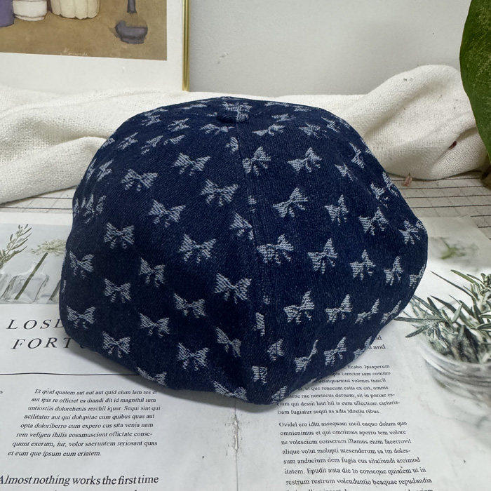 9.20日系牛仔布贝雷帽百搭复古南瓜帽英伦街头时尚画家帽韩国代购