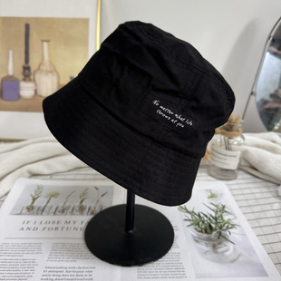 休闲出游遮阳盆帽韩国代购 7.21现货韩版 ins风渔夫帽简约字母时尚