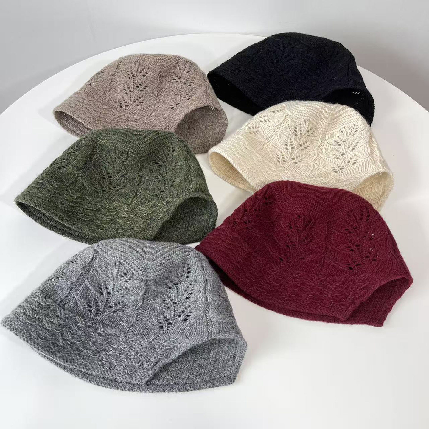 25年秋冬新款羊毛混纺渔夫帽女韩国东大门代购复古麻花纹防寒盆帽