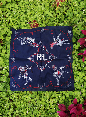 外贸纯原出口RRL美式骑士复古纯棉大方巾bandana阿美咔叽头巾配饰