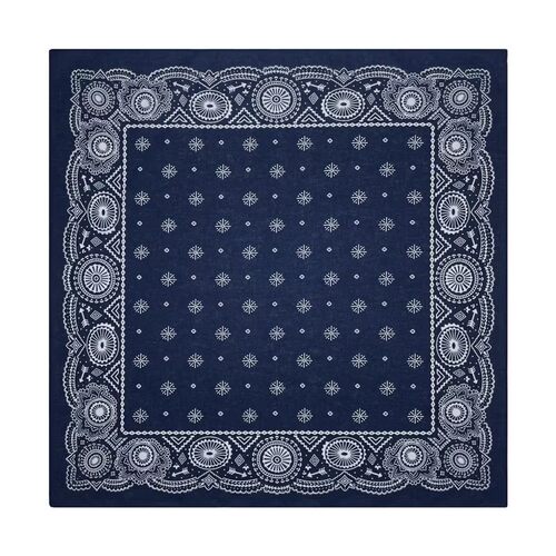 英国单Bandana 靛蓝色纯棉复古花卉佩斯利花纹小方巾头巾发带围巾