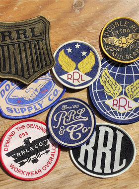 RRL进口DOUBLE RL POLO布贴徽章贴章补丁辅料补章 带背胶8款
