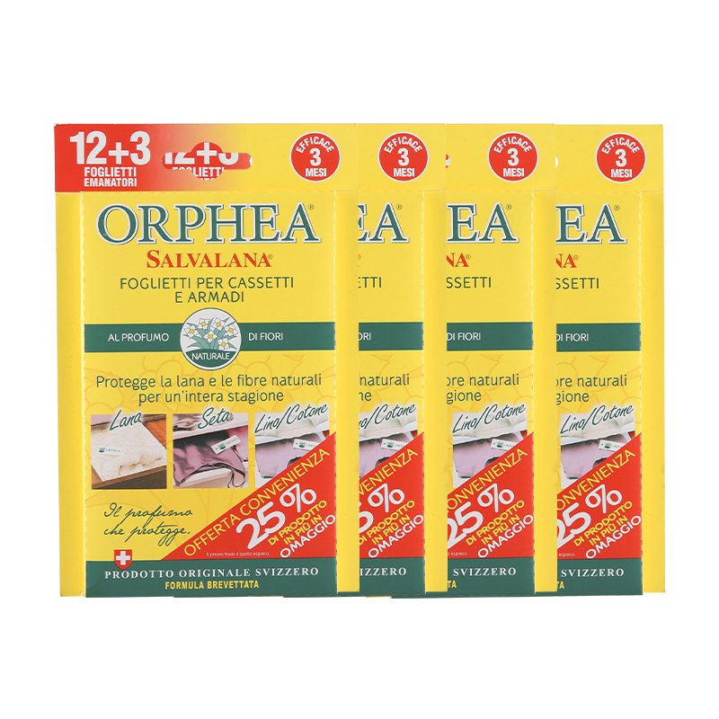 orphea奧菲雅羊絨衣物衣柜防霉防蛀除味雪松香樟腦丸防蟲(chóng)香片4盒