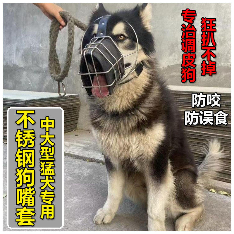 金毛大型犬狗嘴套狗嘴罩防咬人防狗咬防乱吃扒不掉口罩口笼不锈钢