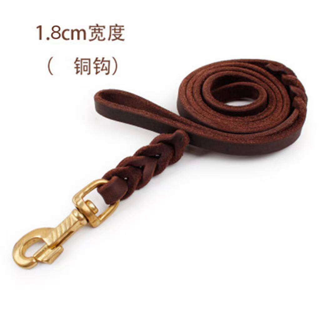 脖圈牛皮狗狗牵引绳中大型犬法斗