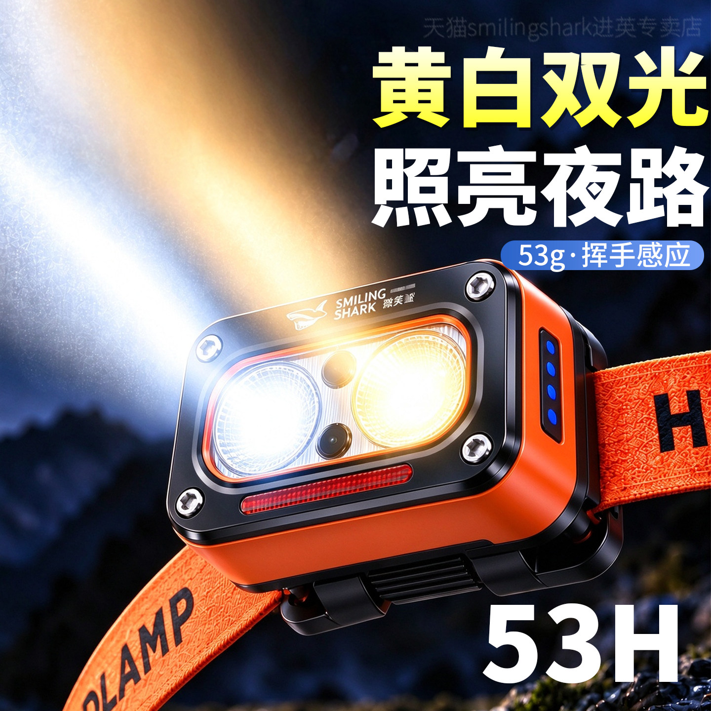 强光超亮头灯2026新款户外登山超长续航充电感应头戴式野外夜钓灯