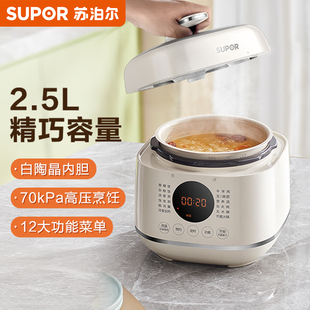 SUPOR 苏泊尔电压力锅2.5L功夫炖多功能锅宝宝粥开盖火锅25FC8027